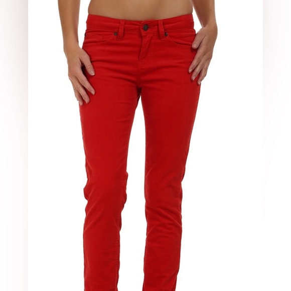Prana Trinity red spice Corduroy‎ velvet feel Casual Pants new size 4 new - Picture 1 of 5